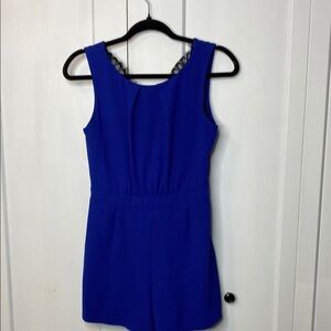 New Look Petite Royal Blue Romper with lace - 12